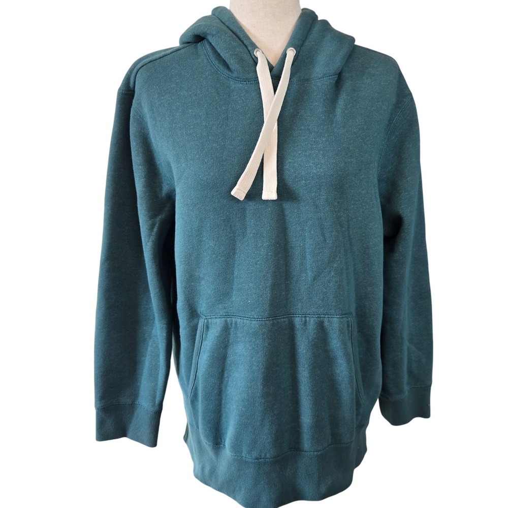 Newport Boyfriend Hoodie Womens M Teal Green Cotton Recycled Polyester Pullover
